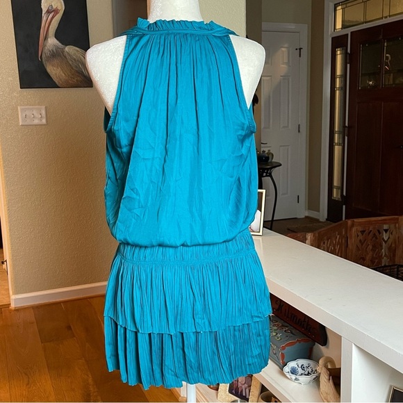 Current Air Cara Sleeveless Pleated Mini Dress Turquoise Size S - Picture 6 of 16